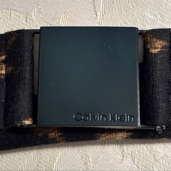 Calvin Klein Black and Brown Print Dress 14 Knee Length in Excellent Condition - Picture 6 of 6